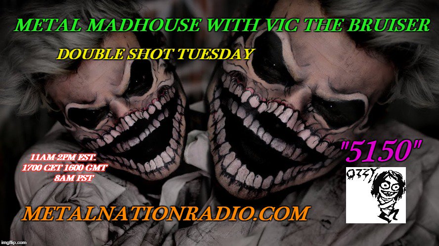 victhebruiser's tweet photo. Big day tomorrow! THE METAL MADHOUSE is now on Tuesday and Wednesday at 11am EST, 17CET, 8amPST and Thurs 12pm EST, 18CET, 9amPST. #HeavyMetal #Thrashmetal #Slayer #Anthrax #SlayerTixToronto #guitargods #volumejunkies #playitloud #unitedwerock #metalnationradio https://t.co/xgeVN1DCnc