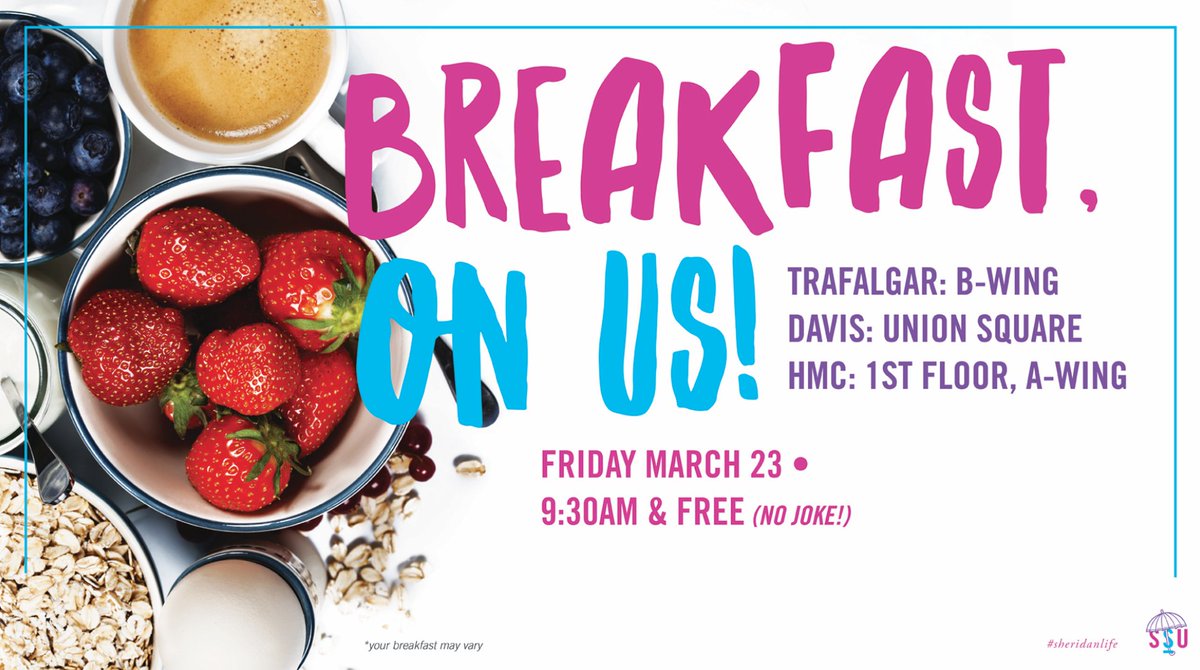 the_ssu's tweet image. We're mixing things up a bit, and bringing you a Breakfast Program on Friday March 23. As usual, breakfast is absolutely free and it's all starting at 9:30 am. The only thing better than Friday is free food on a Friday 😉 #WeGotYouCovered #DiscoverServices #BreakfastProgram