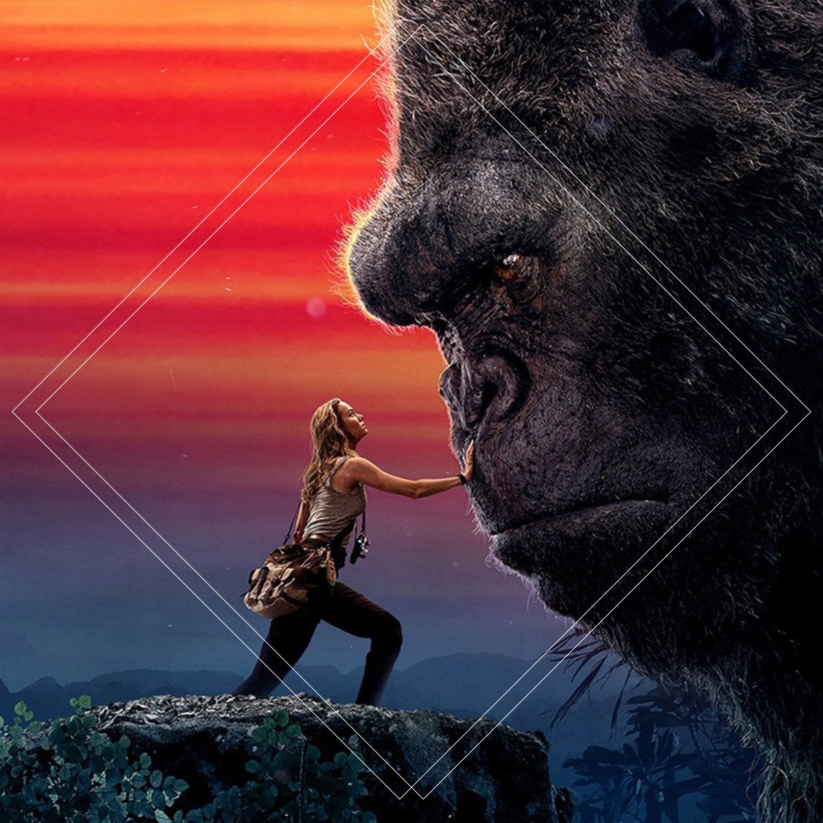 Legendary's tweet image. One year ago today @VogtRoberts reintroduced Kong to audiences with @KongSkullIsland.
