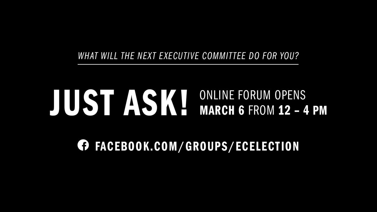 SAMacEwan's tweet photo. Join the Executive Committee candidates for a live Ask Me Anything forum tomorrow from 12 p.m. to 4 p.m. and get those hard hitting questions answered. Visit https://t.co/4q28PEyNWo to join! #SAmacewan #MacEwanU #studentlife #SAMUVotes https://t.co/ghC5bCLCn8
