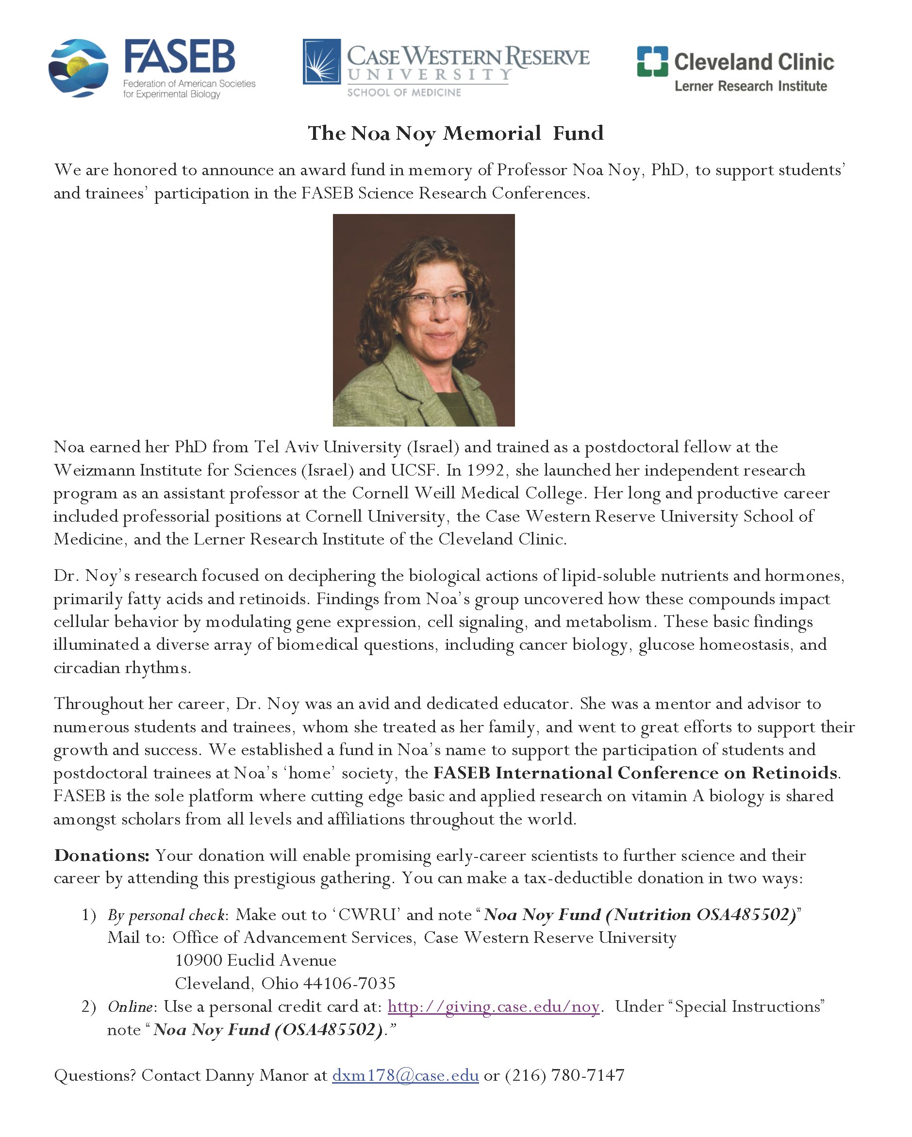 Case Comp Cancer Ctr on X: &ldquo;An award fund was created in memory of 