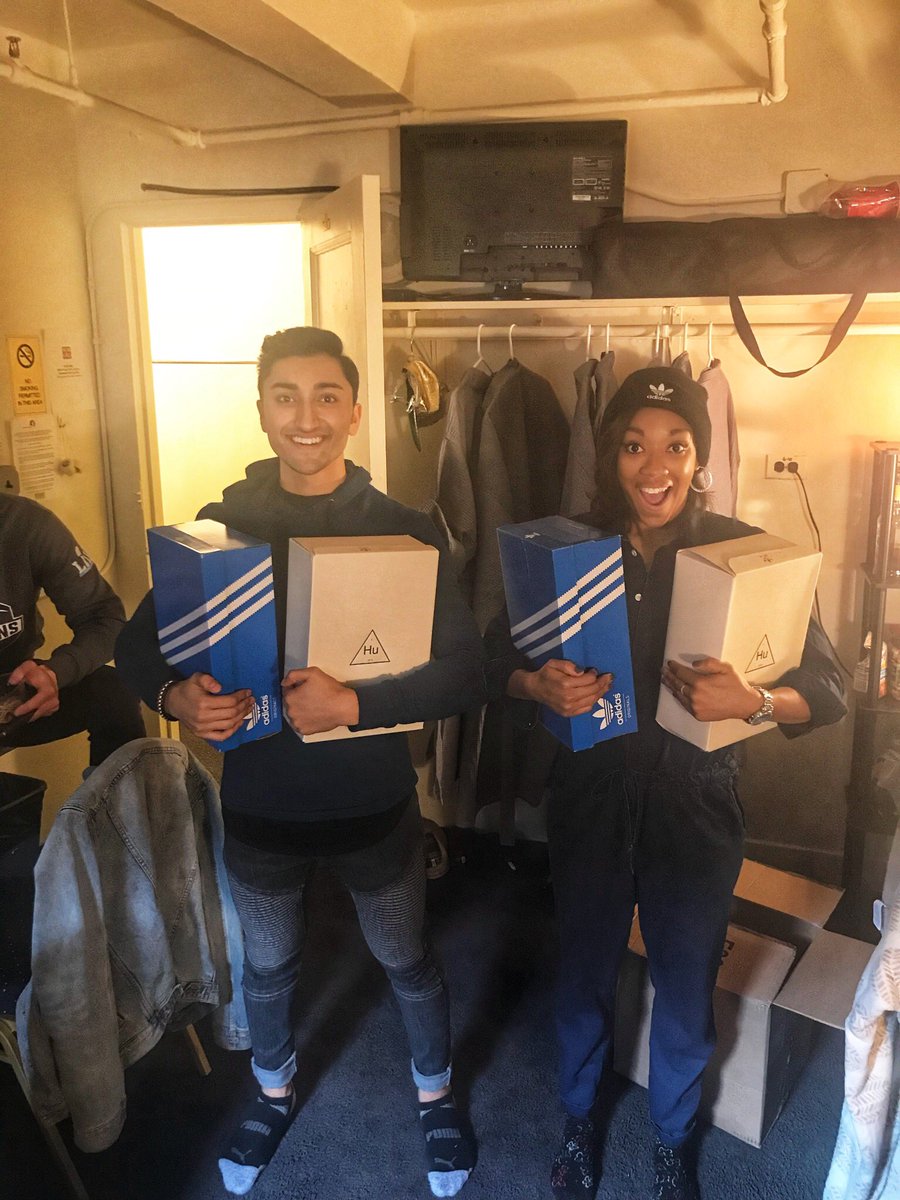 kamilleupshaw's tweet photo. Dear @adidasoriginals,

@niksaboo and I are so overjoyed with our gifts! Thank you so much for the love and the SHOES! We are forever FAMILY and will always show you guys how much we support this brand💜 

Sincerely, 
Your Biggest Fans 
#giftedbyadidas https://t.co/L2stSAZGE8