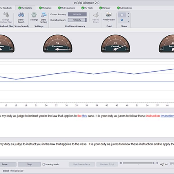 It's Back! $99 6-month subscription to <a href="/ev360Ultimate/">EV360 Ultimate</a>. $16.50 per month for two of the most talked about approaches to court reporting speed and realtime skill development: My Speedbuilding &amp; My Realtime. For more info:  ev360ultimate.com/ev360u/moodle/…]