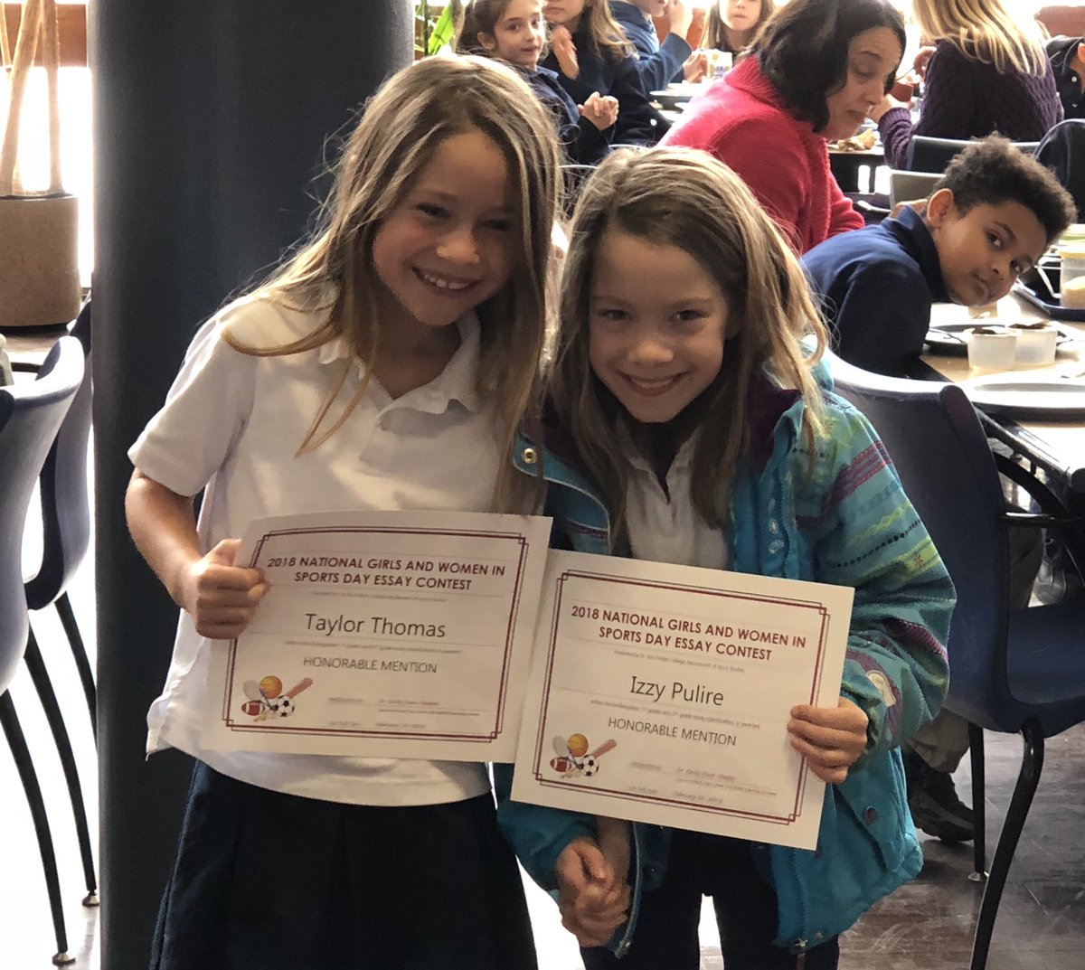 RT @JTruong401: Congrats to these two <a href="/ACSRochester/">Allendale Columbia</a> #grade2 Ss for receiving honorable mention for the #2018 National Girls and Women in Sports Day Essay Contest #writing