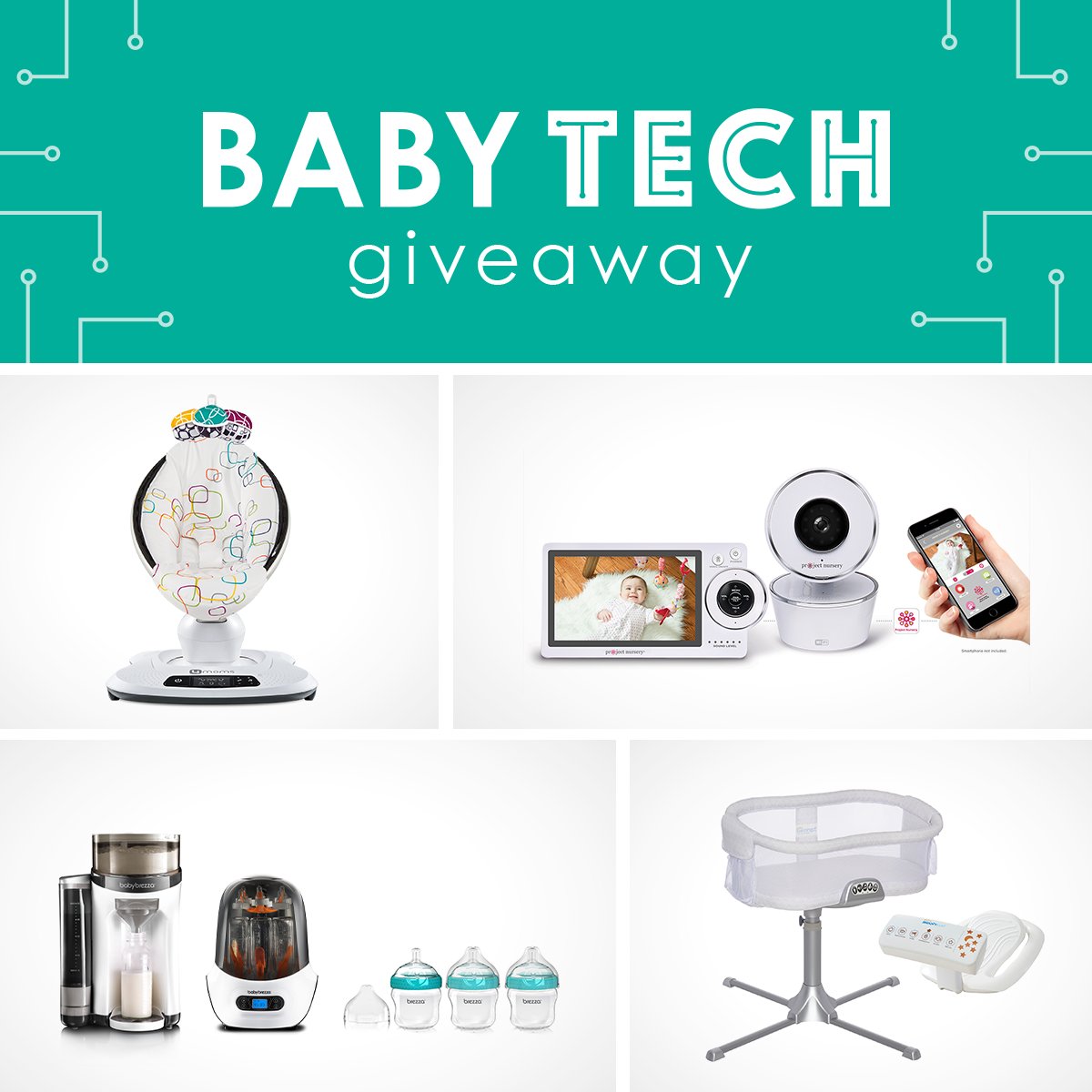 HaloSleep's tweet photo. Attention Techie Parents: We have the ultimate giveaway for you! We teamed up with @projectnursery, @4moms & @babybrezza to offer this high-tech prize pack, including the #HALOBassinest & #HALOSnoozyPod! Enter here: https://t.co/khOF0UIfhn https://t.co/GqsfvzuBFH