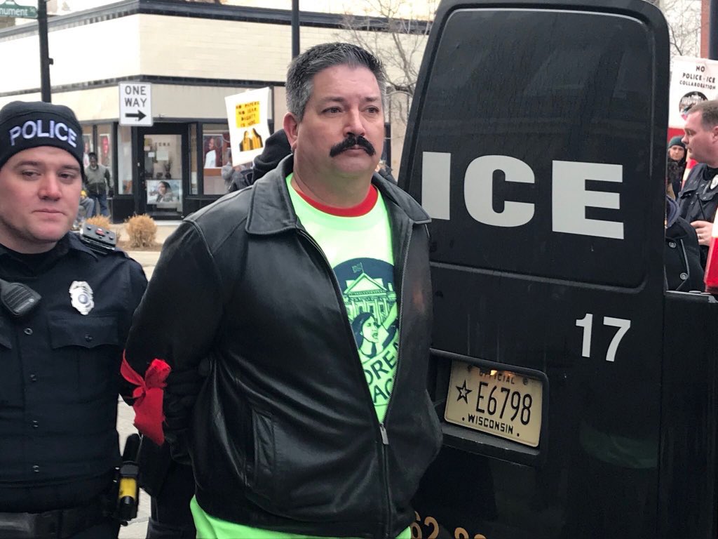 DavidYankovich's tweet photo. A picture is worth a thousand words and here are a few of mine. 
Today, @IronStache was arrested standing up for people against Speaker Ryan.

In 8 months he will take Paul Ryan’s job. He is every bit the badass you think he is. https://t.co/qdqREd91wN