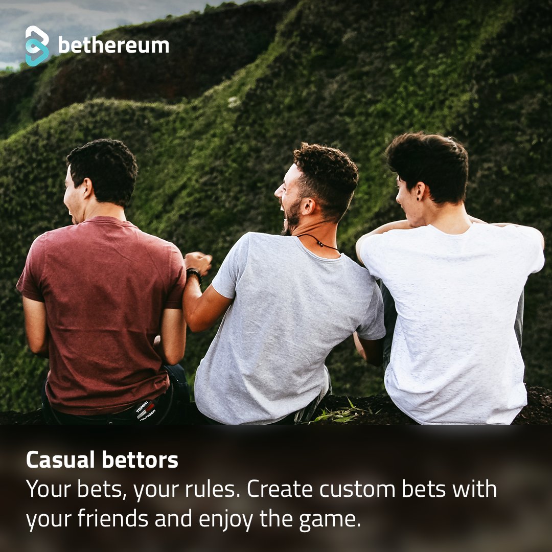 bethereumteam's tweet photo. Create custom group bets and invite your friends, choose the buy in amounts, select what sport to bet on and enjoy the game. All secured through our blockchain-powered app. We value our CASUAL BETTORS! #bethereum #crypto #bitcoin #ethereum #betting #blockchain #litecoin #btc https://t.co/0MxseRrsw8