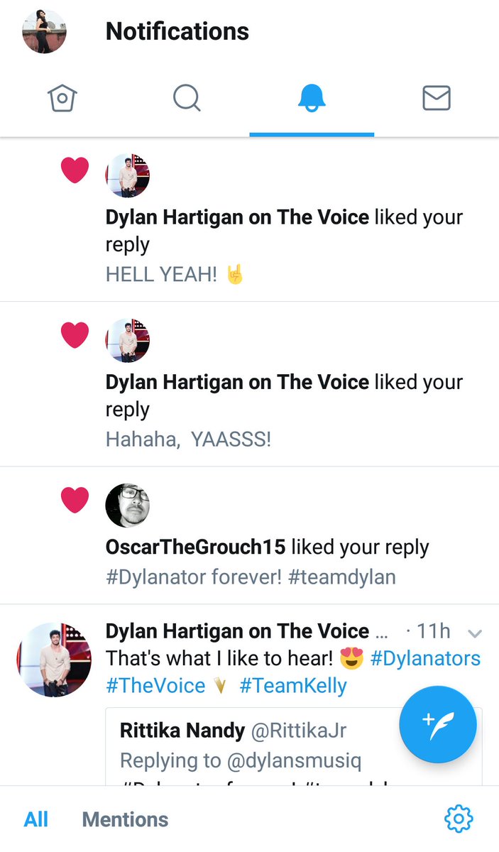 RittikaJr's tweet photo. My notification feed is all about @dylansmusiq now. Hahaha, love it! π #dylanator #TeamKelly #TeamDylan https://t.co/F7kP9IExwG