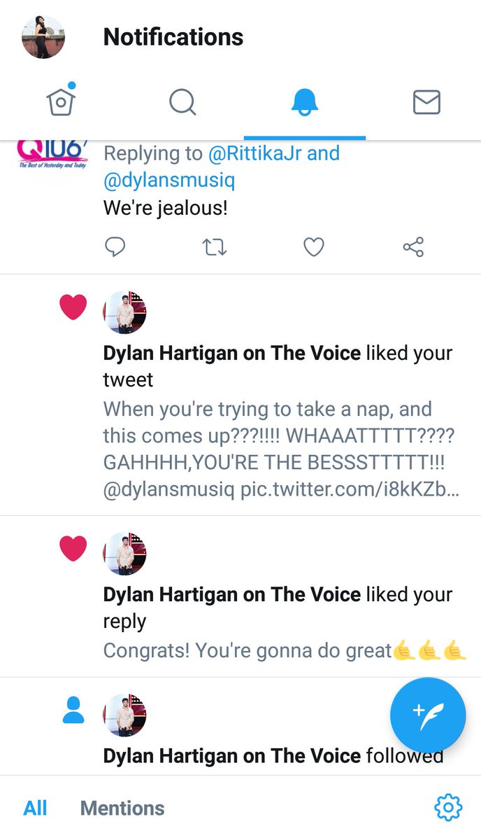RittikaJr's tweet photo. My notification feed is all about @dylansmusiq now. Hahaha, love it! π #dylanator #TeamKelly #TeamDylan https://t.co/F7kP9IExwG