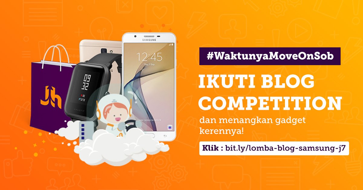 IDfoodblogger (@idfoodblogger) on Twitter photo Yuk, ikut #WaktunyaMoveOnSob Blog Competition dari <a href="/jagoanhosting/">Jagoan Hosting Indonesia</a>, berhadiah SAMSUNG GALAXY J7 PRIME, XIAOMI AMAZFIT BIP, dll
Cek cara ikutan & syarat lengkapnya di >> >> bit.ly/lomba-blog-sam…
#lomba #kuis #kompetisi #lombablog #lombamenulis #infolomba #infolombablog Yuk, ikut #WaktunyaMoveOnSob Blog Competition dari <a href="/jagoanhosting/">Jagoan Hosting Indonesia</a>, berhadiah SAMSUNG GALAXY J7 PRIME, XIAOMI AMAZFIT BIP, dll
Cek cara ikutan & syarat lengkapnya di >> >> bit.ly/lomba-blog-sam…
#lomba #kuis #kompetisi #lombablog #lombamenulis #infolomba #infolombablog
