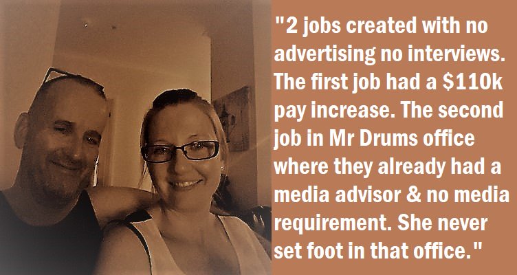 bugwannostra's tweet image. Please retweet if you'd like the AFP to investigate @TurnbullMalcolm @thepmo @Barnaby_Joyce @mattjcan @Damiandrumnat &amp;amp; their staff for the misuse of Commonwealth revenue creating roles to hide a relationship?#auspol #TheProjectTV