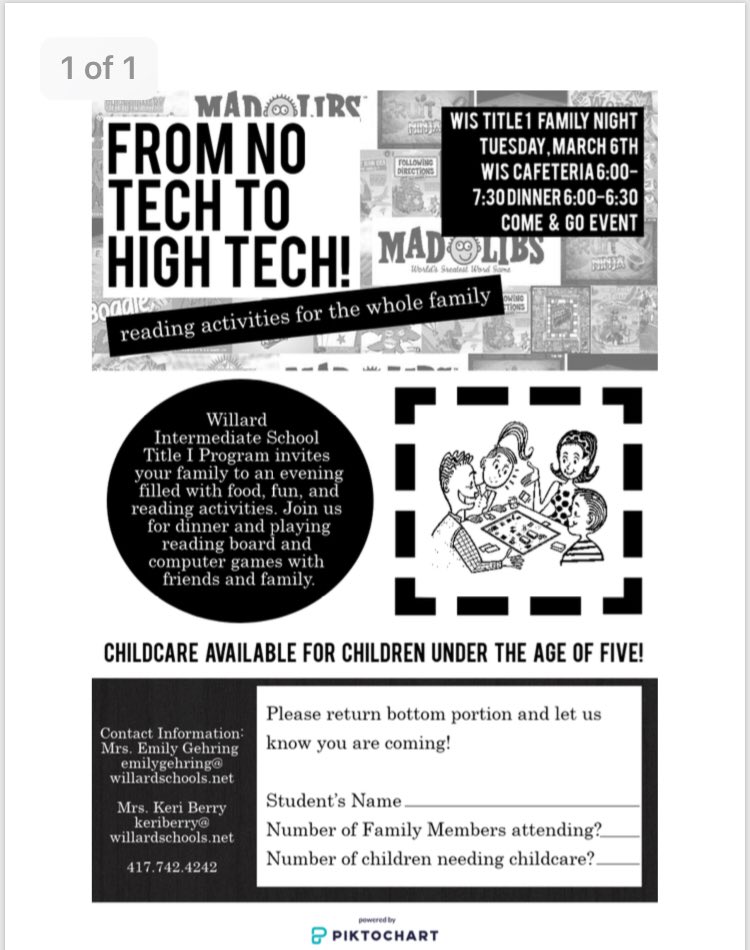esgehring's tweet photo. WIS Title 1 Reading Game Night Tuesday March 6th 6-7:30 #jointhefun #titlestudents&amp;familiesreading @WISWillard https://t.co/cISqsUZDxx