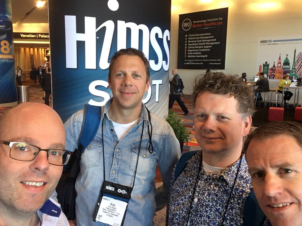 RemcovZijl's tweet photo. On behalf of the Dutch ambulance EMS coorperation #axira together with Jochen Jansen, Michel van Zundert, Arjan Rijsdijk #HIMSS18 in Las Vegas #wheretheworldconnectsforhealth https://t.co/udzuOiLjUQ