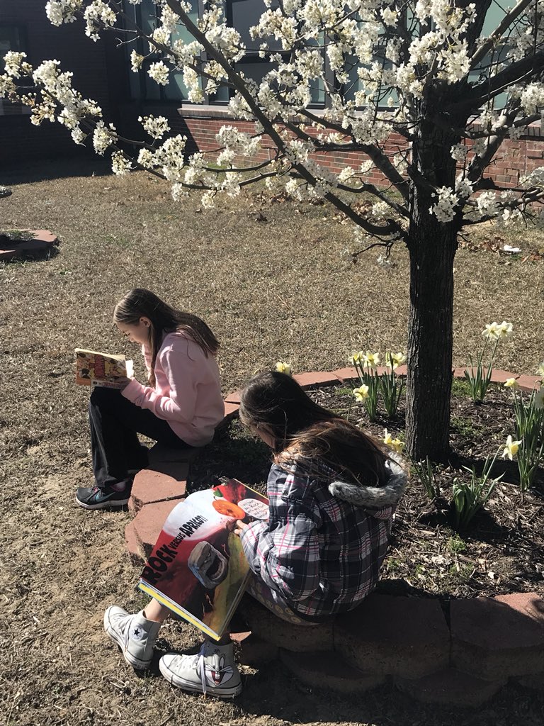 nstreet_teaches's tweet photo. It may have been a little chilly but the sun was shining and we had our books to keep us warm. Students requested 🙌🏼❤️✅ #findatree #WestsideBestSide #readingwithnature @WSESSmithfield https://t.co/Cw4SBcfWR3
