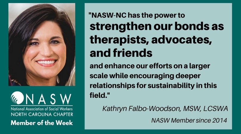 NASWNC's tweet photo. This week's @NASWNC Member of the Week: @KathrynFalbo is a 2016 graduate of @UNC_SSW and works in oncology #socialwork. She serves as a volunteer and president with the NC Chapter for the American Foundation for Suicide Prevention. #SWMonth #SWStandUp @afsp_nc https://t.co/Q9WDjnXPA2