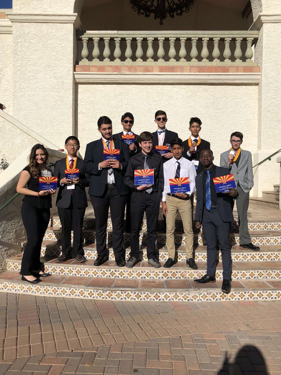 CehsDECA's tweet photo. Centennial will have 12 competitors including SBE, up to 3 thrive members and an outgoing state officer attending ICDC next month in Atlanta! That’s hopefully 16 people!!! Tripling last years numbers in attendance and quadrupling our ICDC competitors 😎 #AZDECALIMITLESS https://t.co/Mt46YPlVWh