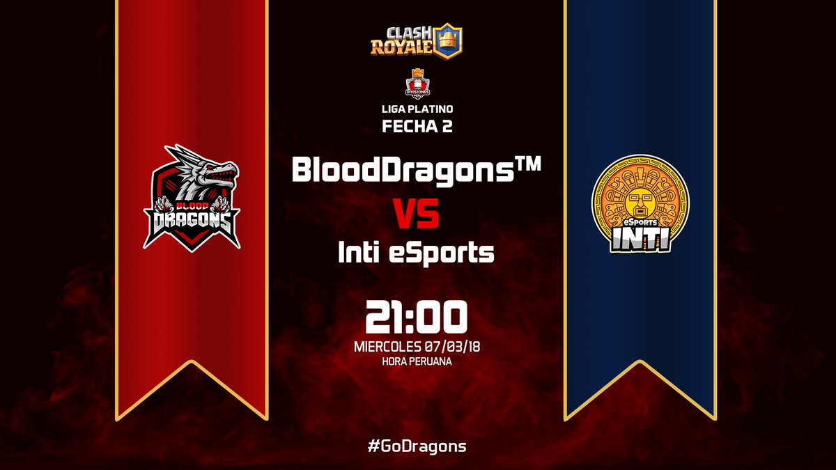 El miércoles a las 9:00 pm (hora peruana🇵🇪) nos enfrentamos a <a href="/TeamInti/">Inti eSports</a> por la segunda fecha de liga platino de la @Liga_DivisionPE . Vamos con todo Dragones!!!💪🏽🐉
#GoDragons #WeAreDragons