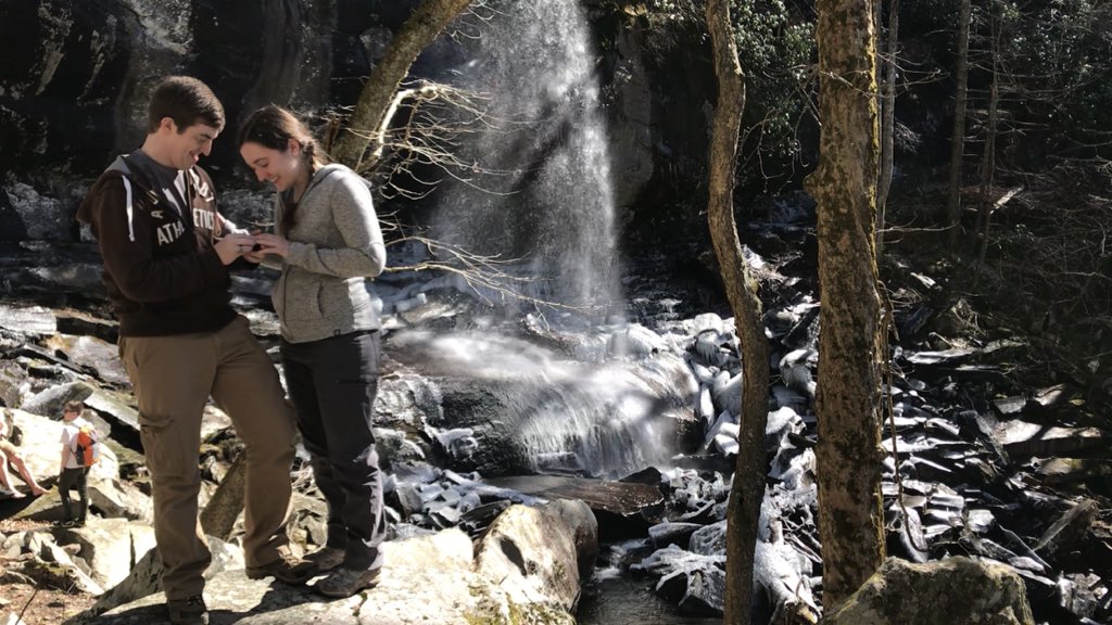 RennyOfYore's tweet image. There is a reason I was indisposed this weekend and did not stream (you know... for more than just school reasons) I have some news to share with all of my internet friends!!!
We met at this spot 6&amp;amp;1/2 half years ago! #Engaged #GreatSmokyMountains #GSMNP #RainbowFalls #SheSaidYes