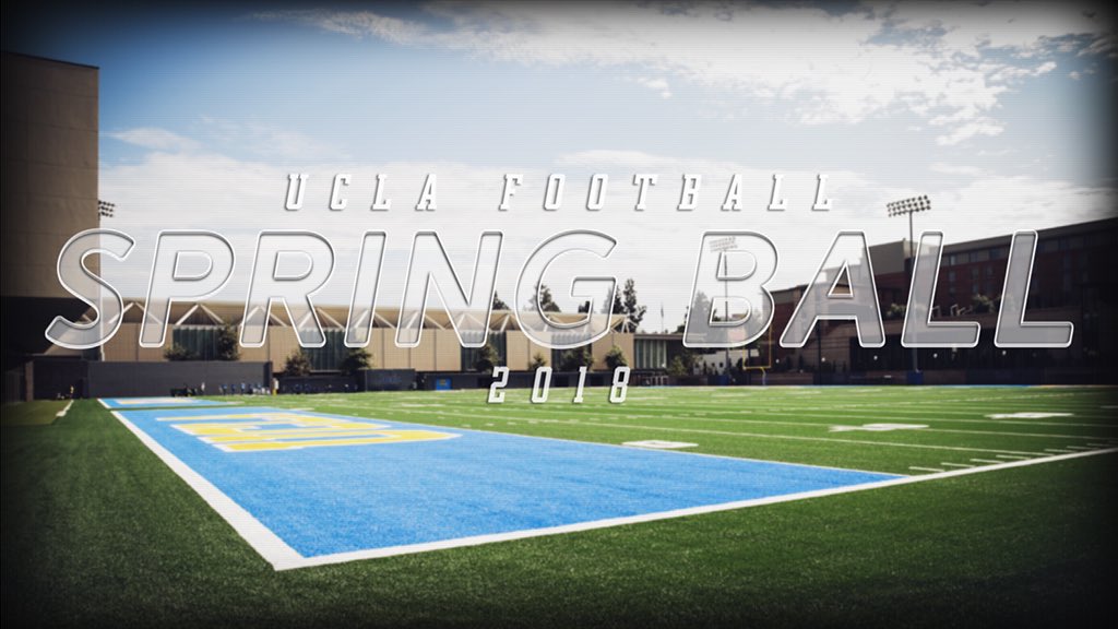 UCLAFootball's tweet photo. Spring Ball starts tomorrow! Who else is excited?

#GoBruins | #4sUp https://t.co/5wMiIvELIW