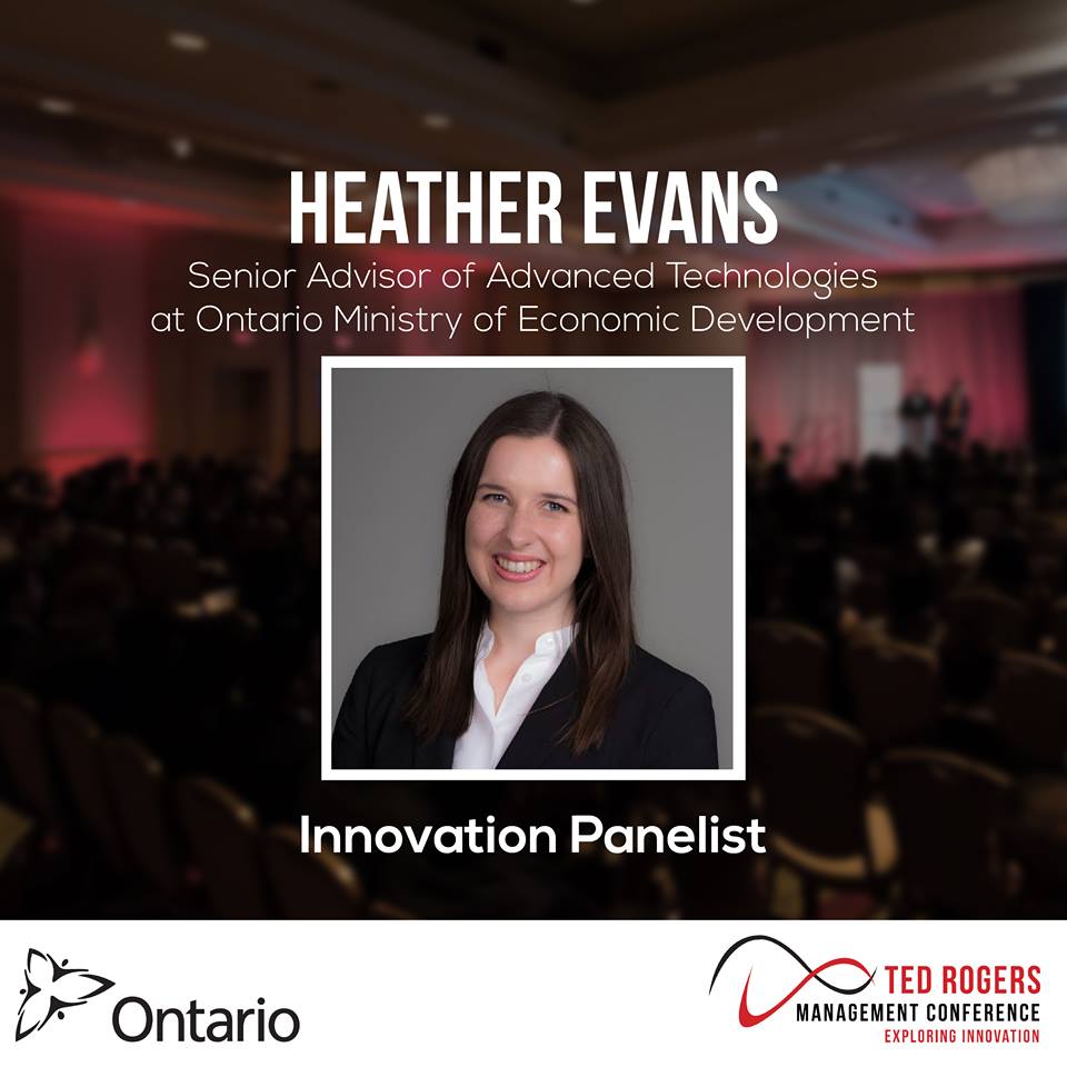 trmcmet's tweet photo. Heather Evans will be speaking on our Innovation Panel at #TRMC18! Heather is an entrepreneur turned civil servant. She works for the Province of Ontario as a Senior Advisor in Advanced Technologies, specifically focused on Artificial Intelligence (AI) and Quantum Technologies. https://t.co/6stkiRf8Ht
