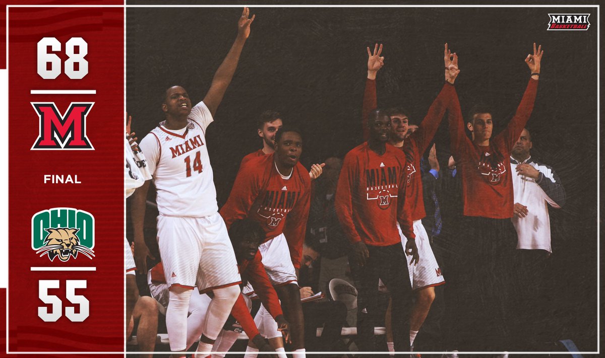 Onto the quarterfinals! Miami defeats Ohio 68-55 to advance to Cleveland! 

#RiseUpRedHawks