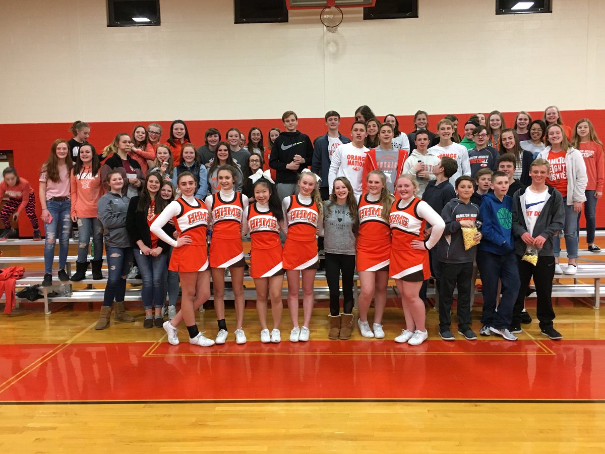 Kiger7HHMS's tweet photo. HHMS Cheerleaders and the student cheer block!! Go Huskies!! #hhmspride #hhmsbball #hhmscheer https://t.co/li66cpD0Hh