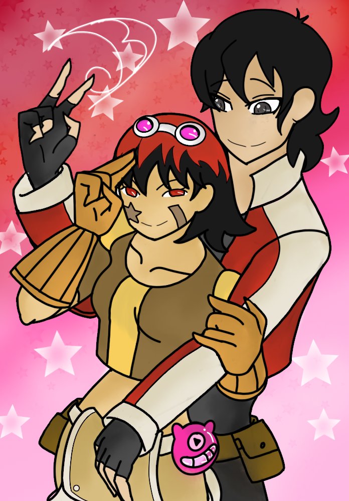 PudgyDragonLair's tweet photo. Wanted to draw my firery favs todays.
I’m in the firm belief that Keith would straight up adopt Molly as his little sis.
I’m happy with the colors but my lines are bothering but I was already too far in to redo this so take it.
#obanstarracers #VLD #keithkogane #evawei #osr https://t.co/s3aiZ5N4vD