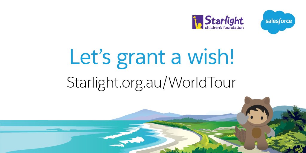 salesforceapac's tweet photo. We are over half way to our target for @Starlight_star! Help grant a wish for a seriously ill child and support their family by giving back today: https://t.co/oAICQAkGu1 #SalesforceTour https://t.co/ZNk6vbJZXB