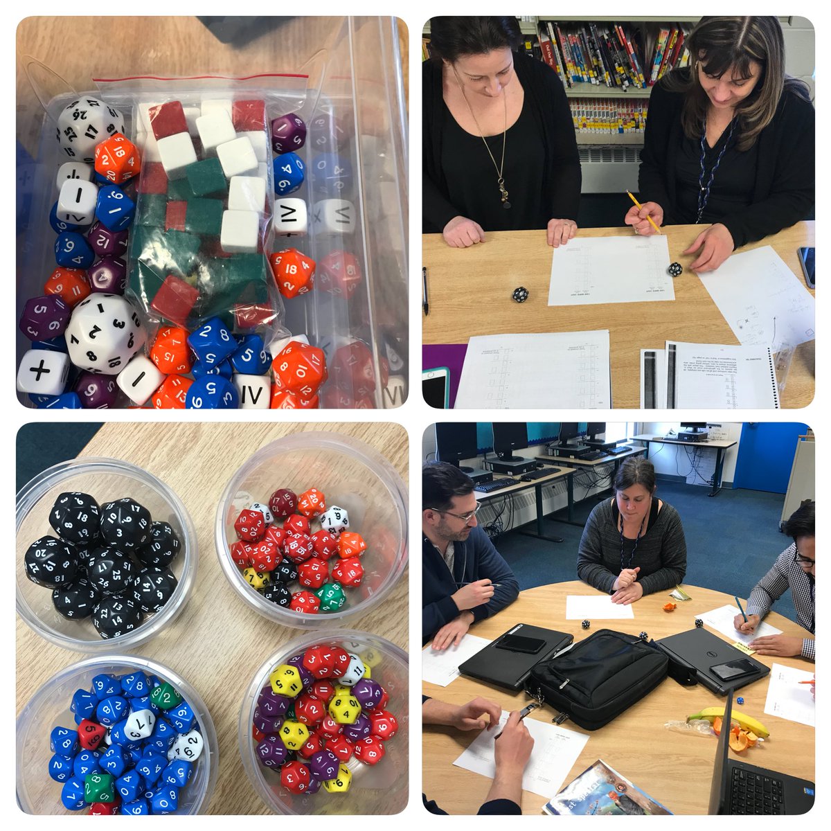 GermanMillsPS's tweet photo. We got dice!!! Who else gets excited with new dice? So many sides...so many games! #YRDSBmath #sharemathgames #comprehensivemath https://t.co/LoYlQKeUA3