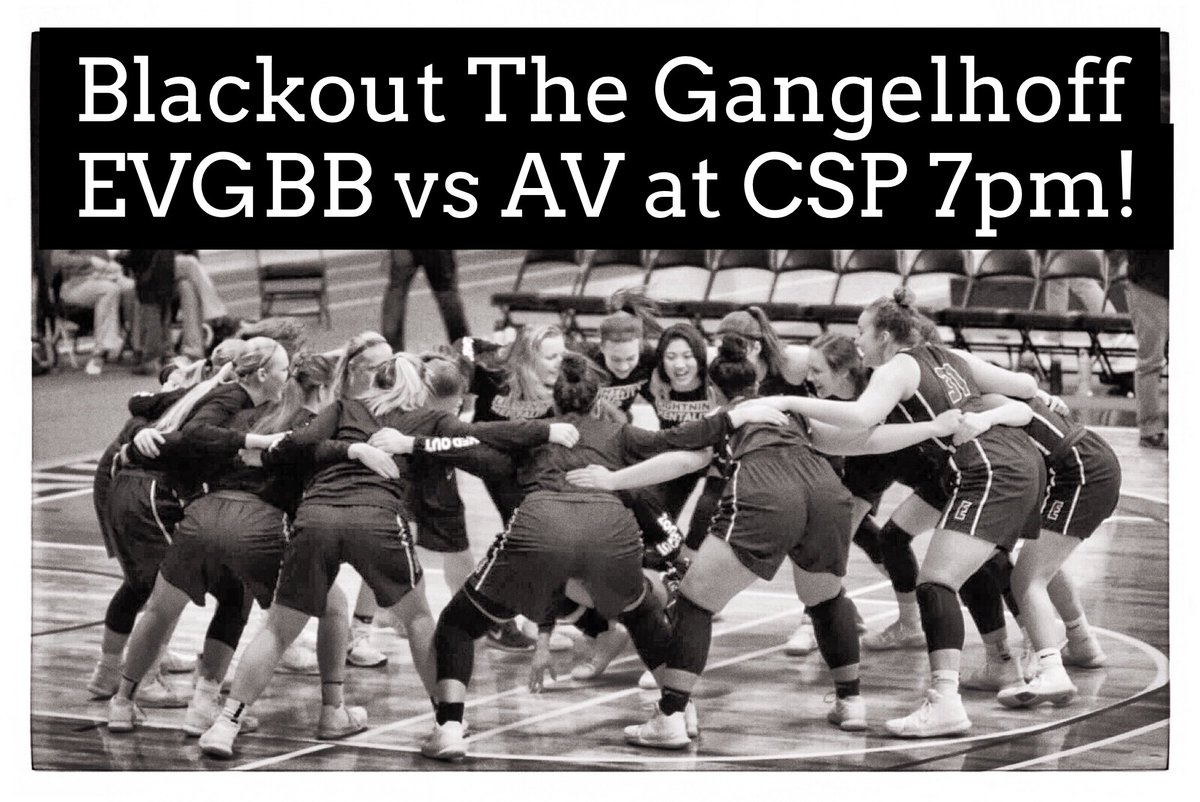 On Wednesday night <a href="/EVGBB/">EVGBB</a> will take on Apple Valley in the Section Championship Game at Gangelhoff Center on the campus of Concordia-St. Paul at 7:00! Wear BLACK to support the Lightning! Remember first 50 students get in free with your Eastview ID thanks to the Booster Club!🏀🏀