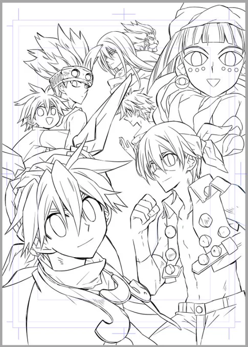 楊戩本だからあとで楊戩描いて別レイヤーで入れようと思ってたら楊戩を忘れたままペン入れまで行ってしまうという大事故が発生した 