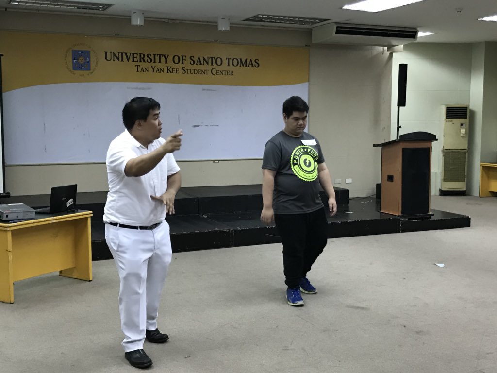 ust_hiraya's tweet photo. “Your eyes can speak a lot. You must convince yourself or your body to project a demeanor to convince the other person not to come any closer” #USTWomensWeek2018 #ItStartsWithUs #GritAndGrace #HERevolution https://t.co/nRuGyVbsJS