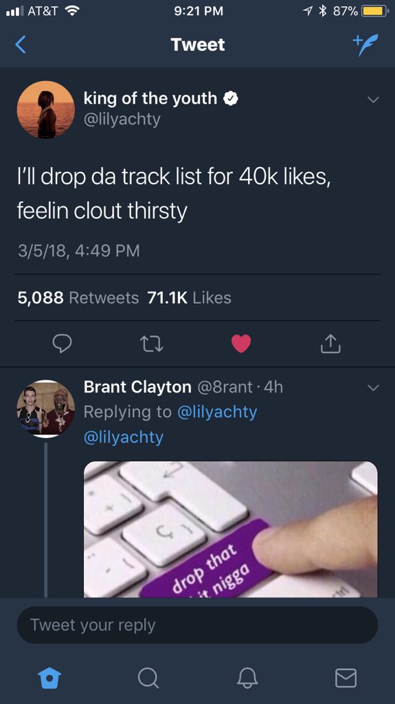 TayLaura2's tweet photo. @lilyachty Yep, Drop it Right now boss💪🏽✊🏽🔥☄️ https://t.co/dqIqrfqfP1