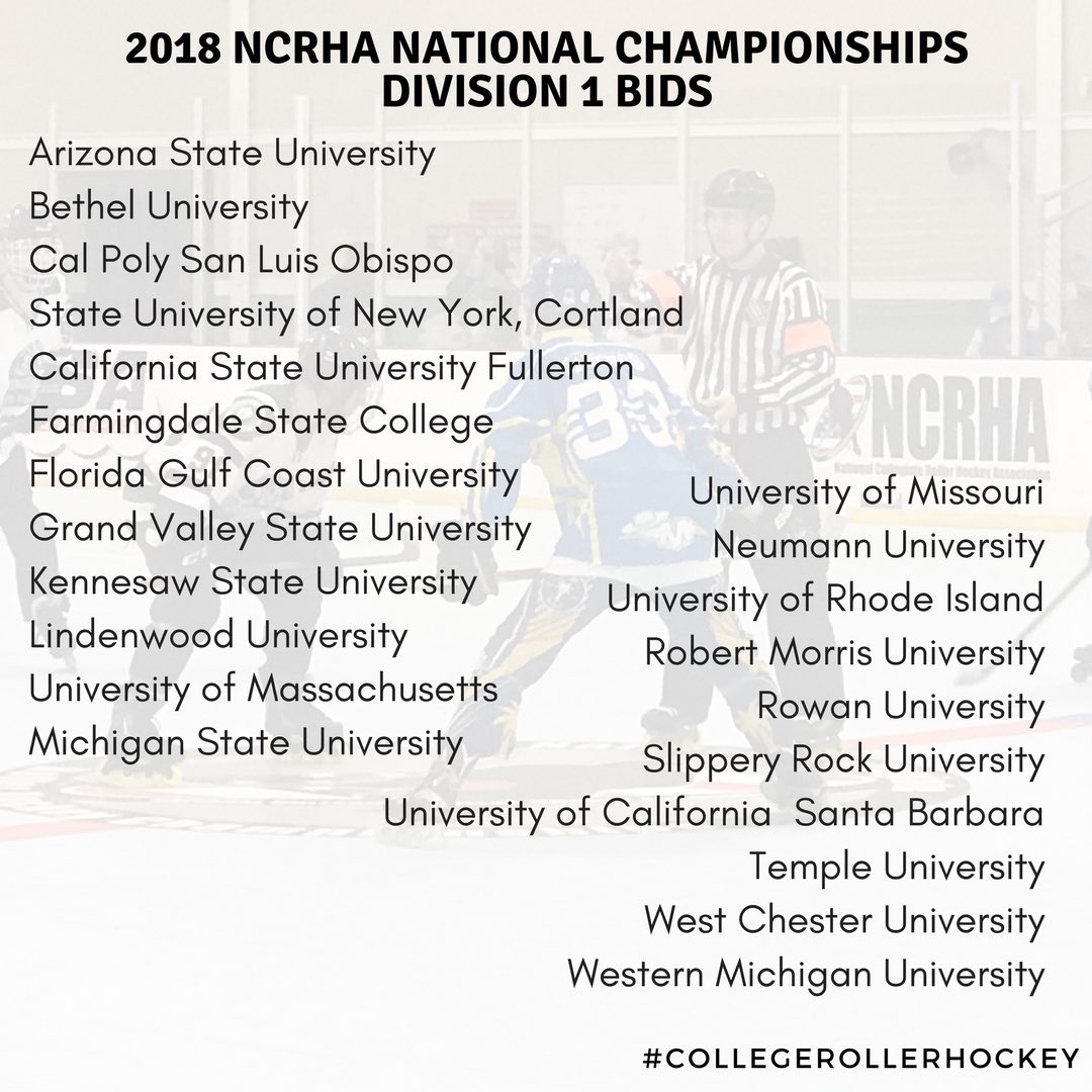 NCRHA_C2C's tweet photo. These teams are heading to Fargo next month to play for an @NCRHA National Championship! #CollegeRollerHockey #RoadToFargo https://t.co/GUnwnD27ly
