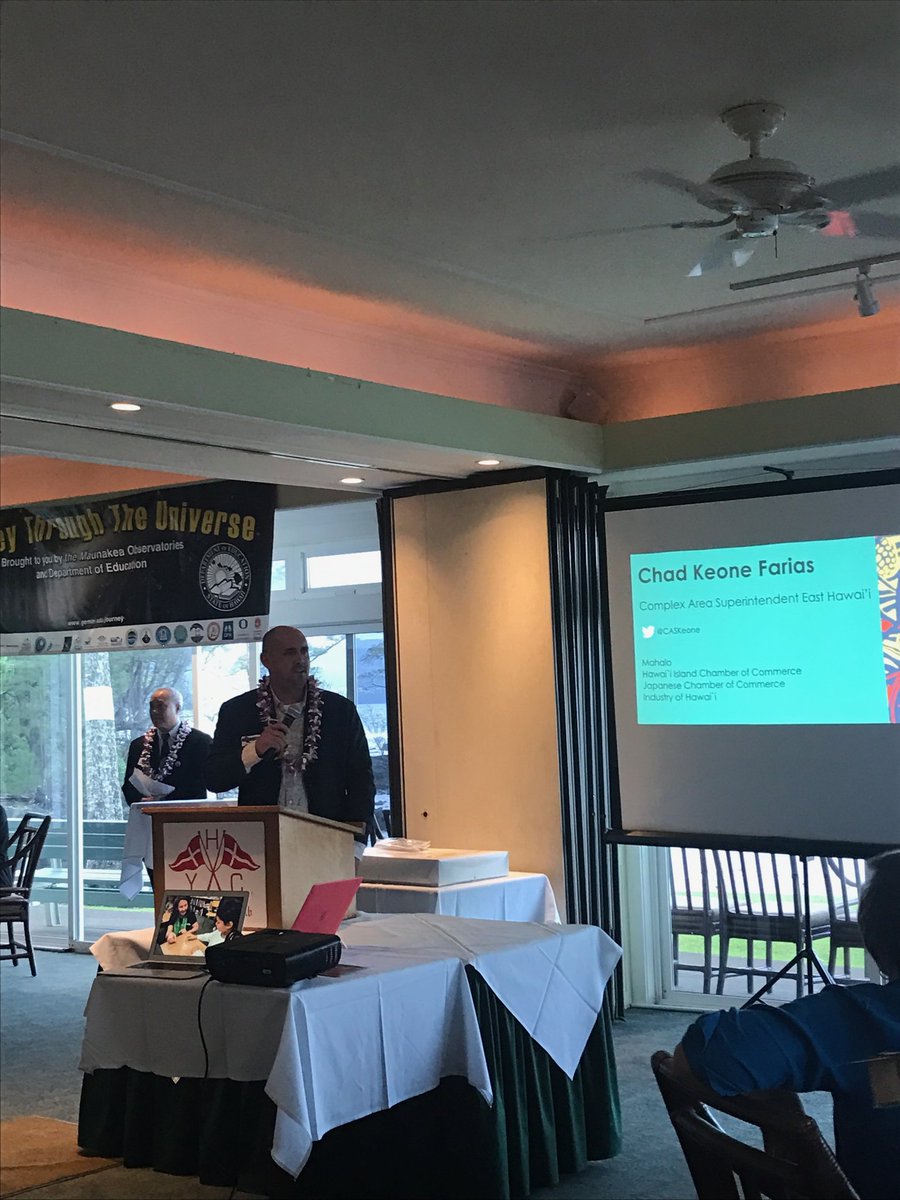 CASKeone's tweet image. Got to Keynote the kickoff of 2018 Journey Through The Universe tonight.  Amazing 14 year journey with many more to come. Amazing sponsors and great partnerships. Mahalo to all the Hawaii Island educators who came out to support.  @HIDOE808 #JTTU #KKP-HW