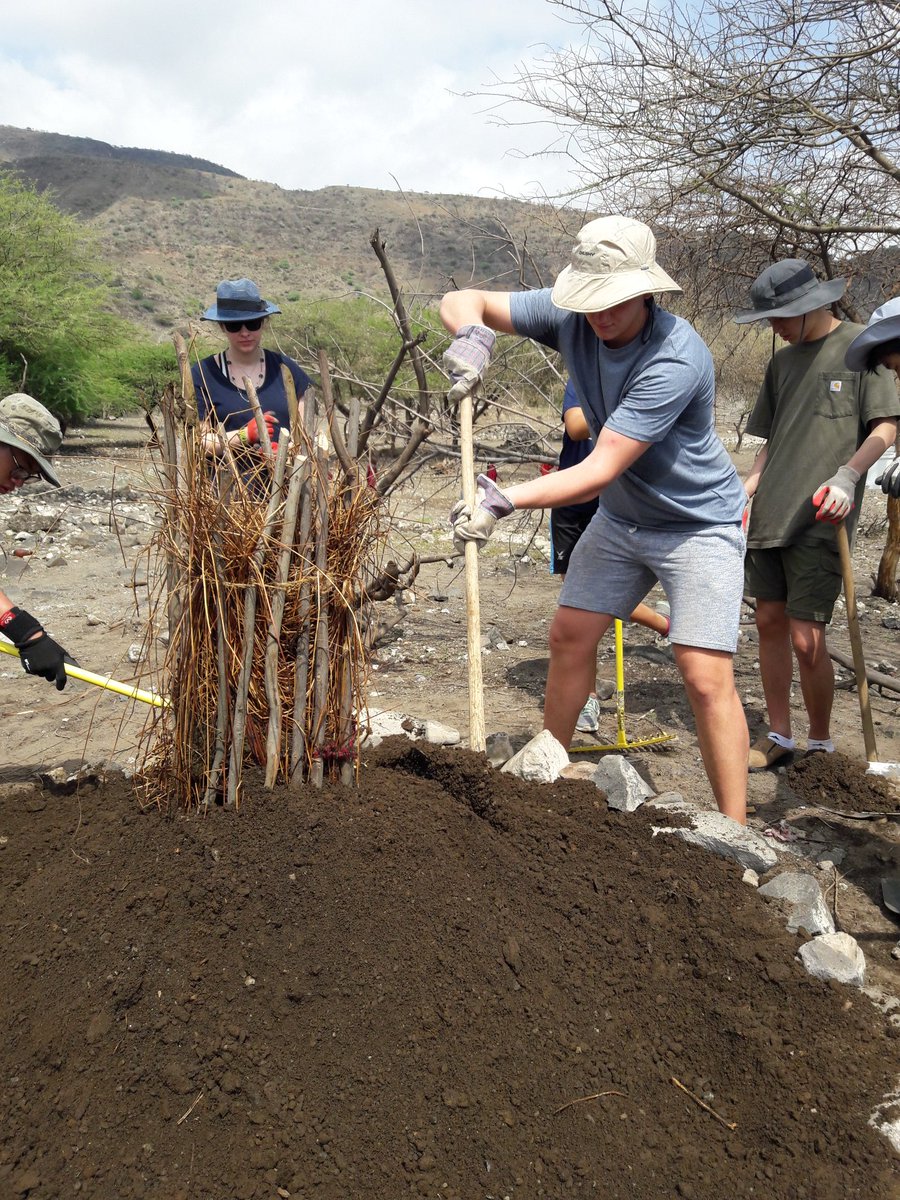 Day 3. Making a keyhole garden for a masai village for vegetables