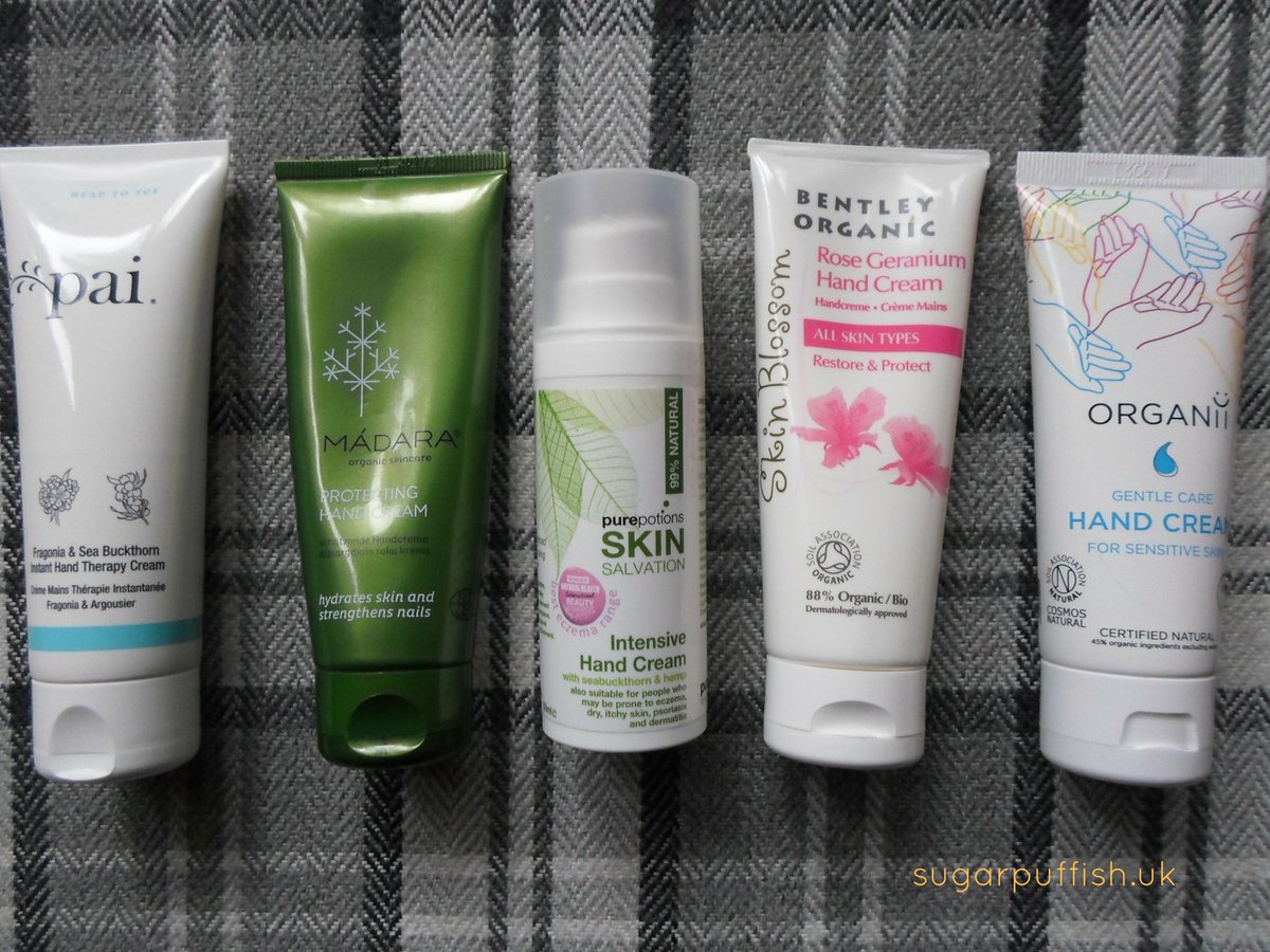 sugarpuffish's tweet photo. My hands have suffered in the recent cold weather & I'm addicted to finding the perfect hand cream, here are my thoughts on these products all of which are suitable for #vegans https://t.co/iREeBYD9Y3 https://t.co/T7CvVnrkrH
