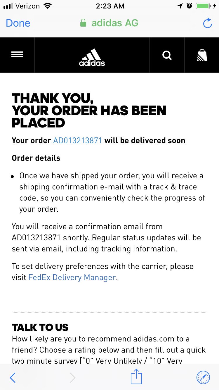 adidas track an order