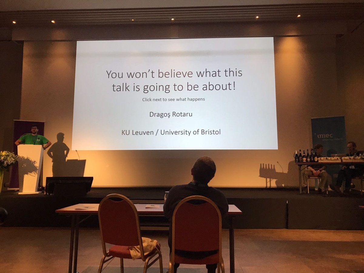 CosicBe's tweet photo. .@DragosRotaru at the rump session at #fse2018 https://t.co/dPZui4wY9n