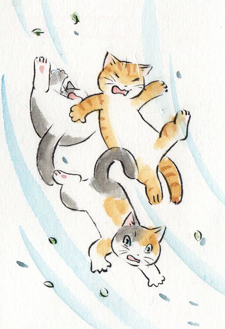 茶柱 立太 去年の今頃描いた春一番の絵はカワウソじゃなくて猫だった 傘飛ばされるカワウソは台風で秋に描いたんだった 傘がお化けだしｗ 記憶はかなりいい加減ｗ T Co 0tpbinjcga Twitter