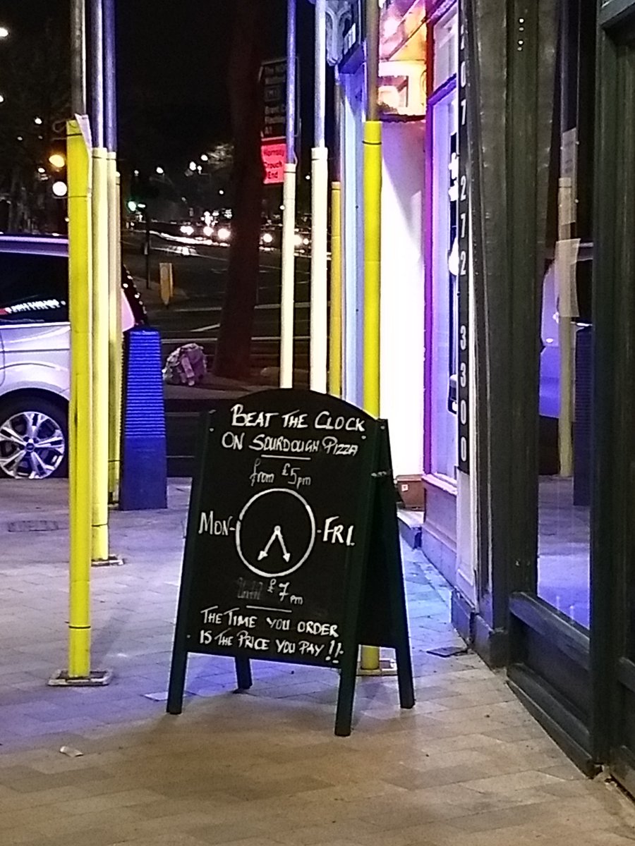 UpArchway's tweet photo. Calling all #archway pizza lovers. The excellent new Crudough on Navigator Square has just started a new deal. 'Beat the clock' on weekdays between 5-7. That's potential £5 pizza, people!! Get it while you can. #cheappizza #N19 https://t.co/tt32U3HFI4