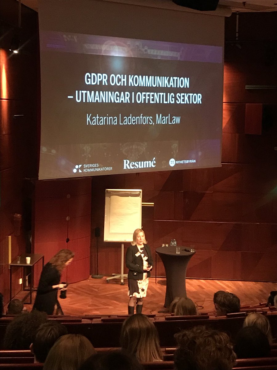 CeciliaLoryd's tweet photo. Advokat Katarina Ladenfors på MarLaw pratar GDPR på Berns - Kommunikation Offentlig Sektor. Är du medlem i @skommunikatorer har du kostnadsfri konsultation i kommunikationsrätt 👍🏻#svkom 
Vill du ha mer koll på GDPR, spana in 👉🏻 https://t.co/7aw7HRun9M https://t.co/35cwH56EMa