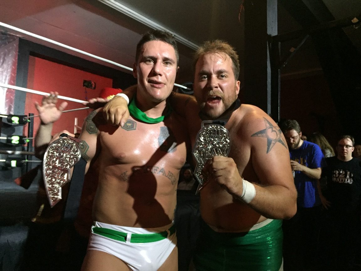 RealAvarice3's tweet photo. #mcm (Mint Conditioning Monday) that time #MintConditioning became tag team champions for the first time. I also hear rumors of a tag team tournament soon to happen in Seattle. @wheresmrfitness https://t.co/u0ionJ2l99