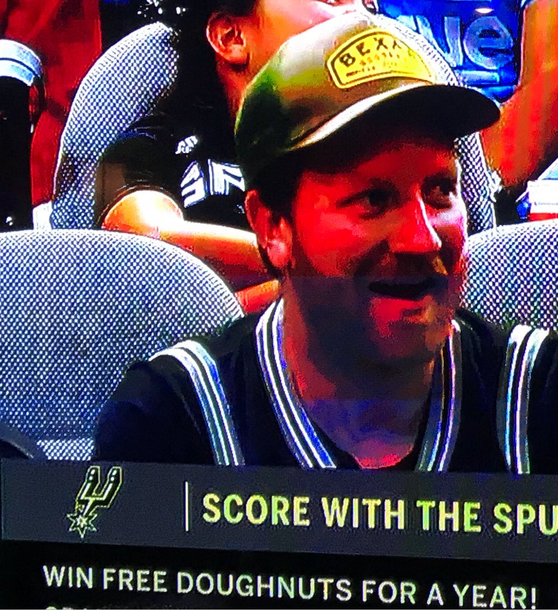 JoshHuskin's tweet photo. Guys! Did I just win free donuts for a year?!?!? #sayitstrue #gospursgo @spurs @BexarGoods https://t.co/eWNiPfGj7h