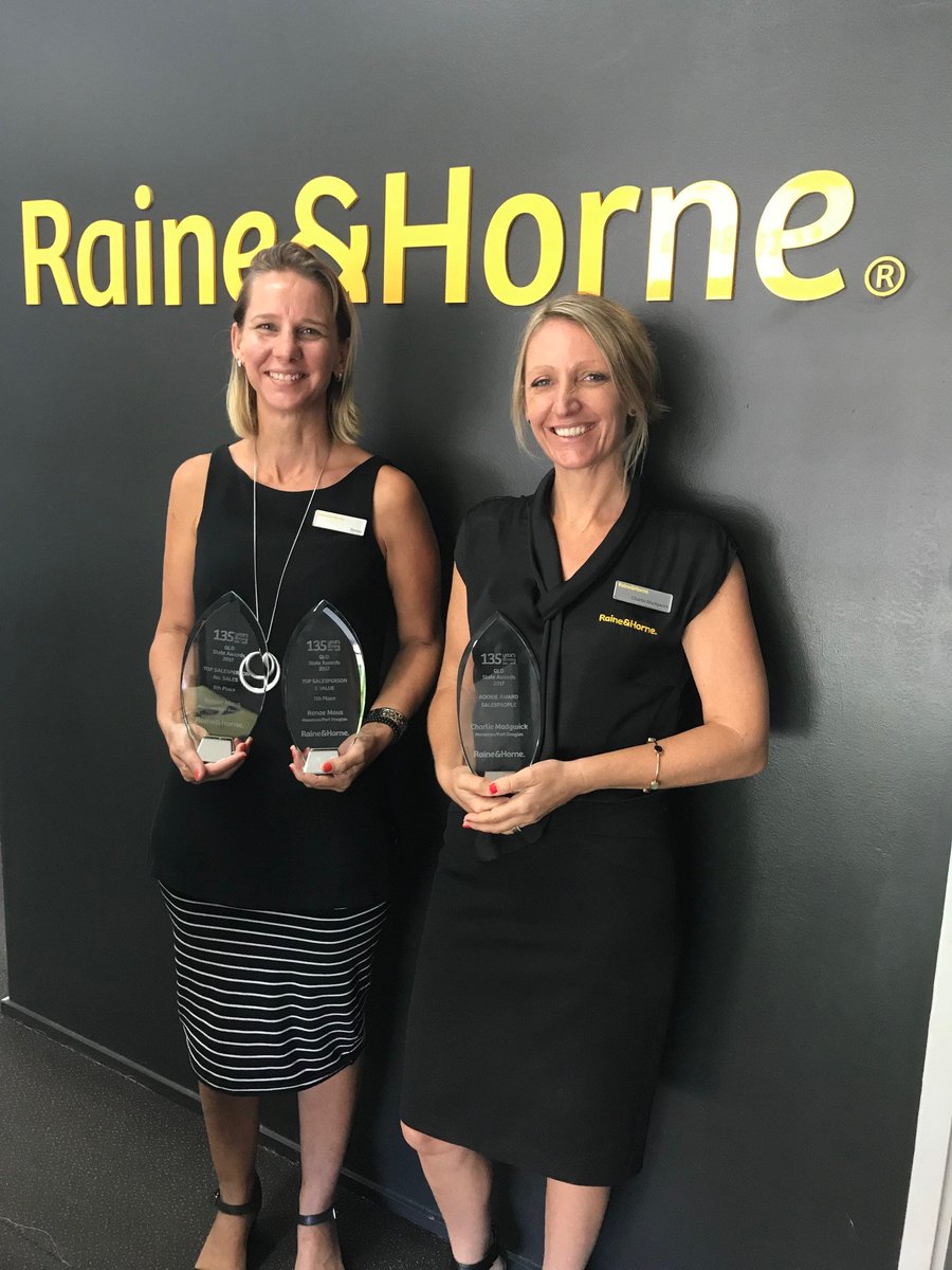 RHPortDouglas's tweet photo. Our Mossman sales stars Renae &amp; Charlie brought home some fantastic awards from the #RHStateAwards2018. We are so proud of the awards we've received! 👏💛

#RHSuccess #RaineAndHorne #AboveAndBeyond #135YearsStrong https://t.co/p7UsIpLetb