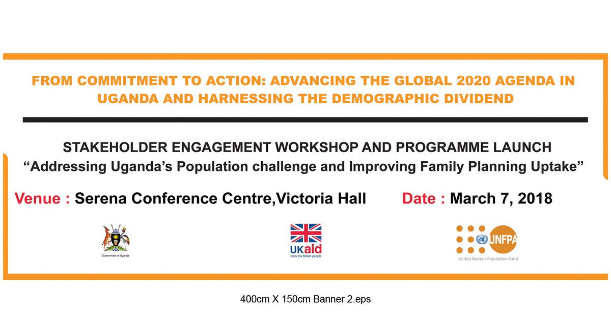 Uganda’s population growth rate is at 3% per annum, the 3rd  fastest in the World. Launching soon: ‘Support to Address Uganda’s Population Challenge and Improve #FamilyPlanning  Uptake Programme. #LiveYourDreamUG