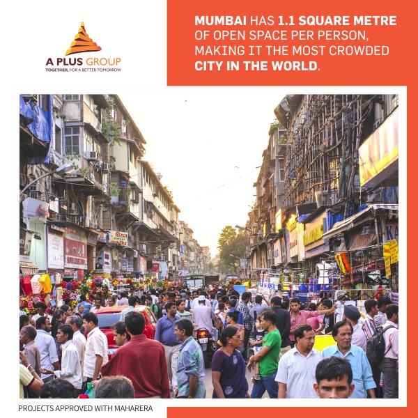 A_PlusGroup's tweet photo. #DidYouKnow Mumbai has 1.1 square metre of open space per person making it the most crowded city in the world #FactsofIndia #RealEstate #MumbaiMeriJaan #APlusGroup #APlusGroupBadlapur #TransformingBadlapur #GoldenValley #GoldenVan #APlusGroupRealty #FastestCity #HubofBusiness https://t.co/DtJownI8uU