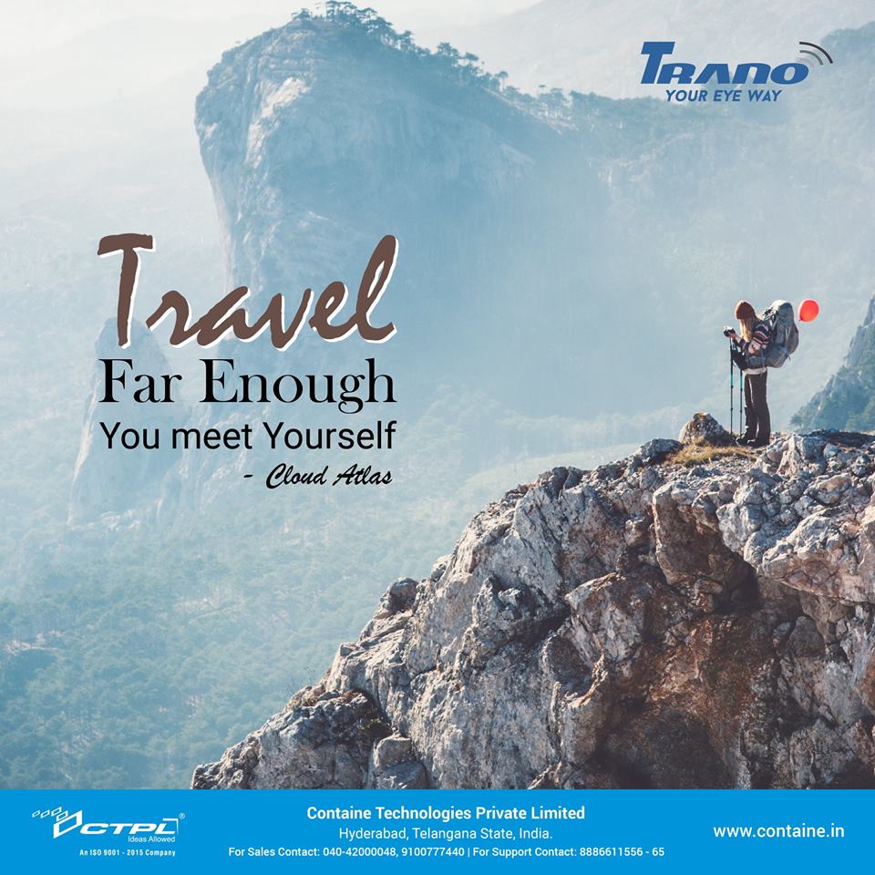 ContaineIndia's tweet photo. “Travel far enough, you meet yourself.” ― Cloud Atlas.
Visit Website: https://t.co/yYebLW70hK
#Tracking #VehicleTracking #GPSTracking #TrackingSystem #Trano #TranoFeatures https://t.co/fiNu1P5k3v