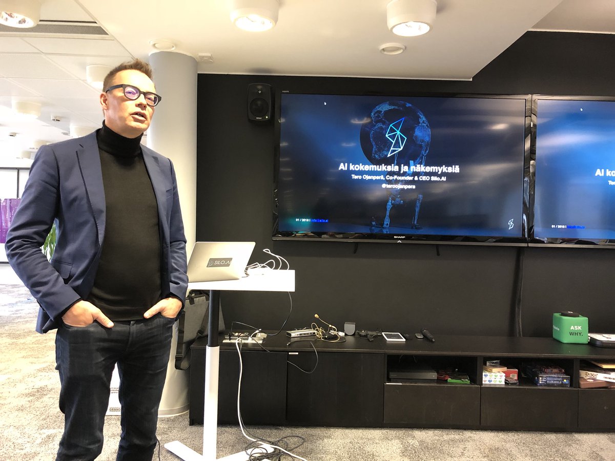 juhani's tweet photo. #AI morning with @TeroOjanpera from @silo_AI — @Boardman2020 at @futurice https://t.co/2BHkHWOgjV