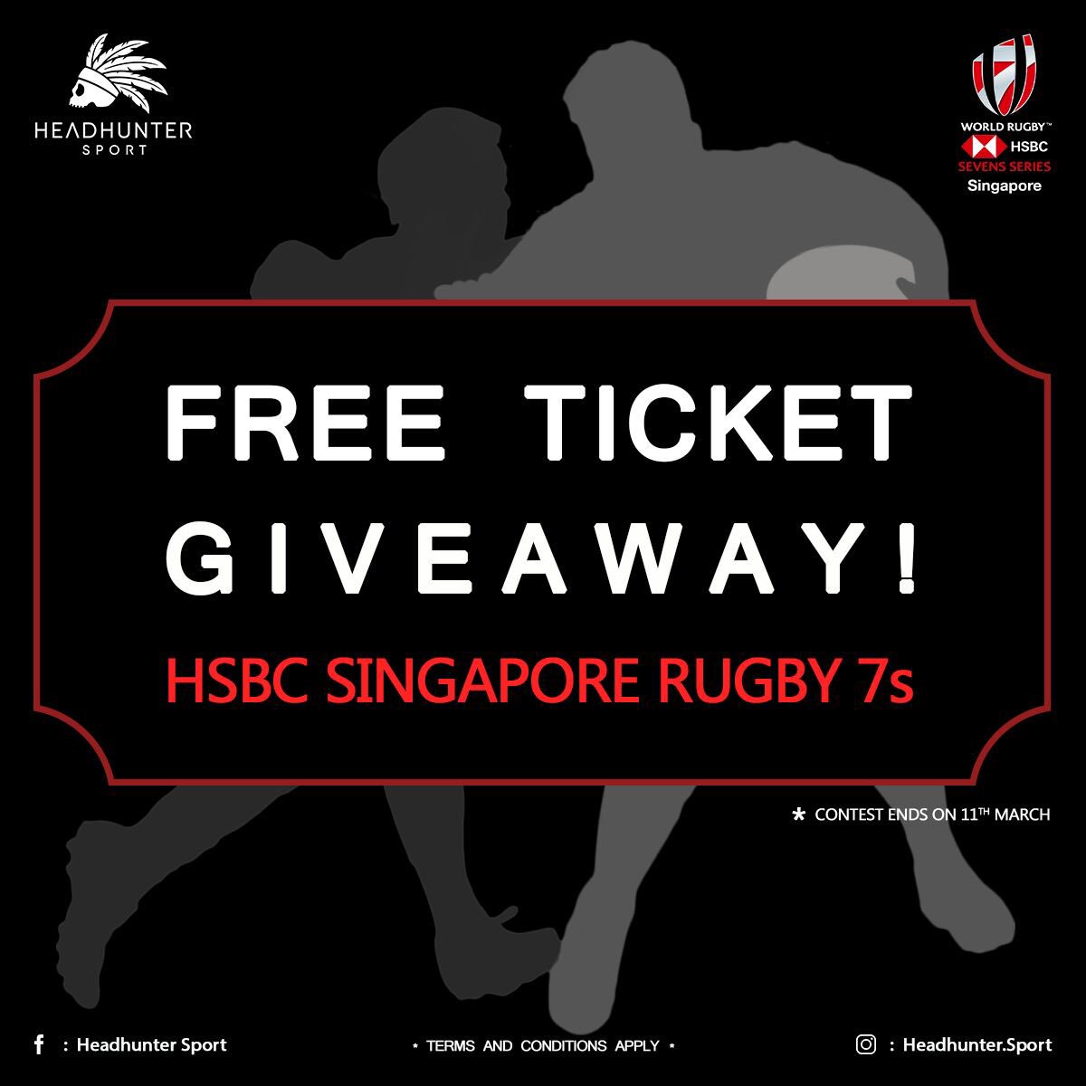 HEAD OVER TO OUR IG <a href="/headhunter/">Alan Singer</a>.sport TO ENTER!
It’s giveaway galore at the biggest rugby event in Singapore! 🇸🇬 <a href="/SgRugby7s/">HSBC Singapore Rugby Sevens</a>
•
WIN an Adult Premium ticket🎟 (worth $220 each), one Headhunter Sport Official Bucket Hat! 
•
It’s easy to participate!! The rules are on our IG. 🙌🏼
